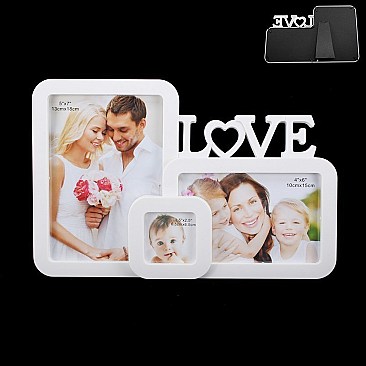 STYLISH WHITE LOVE PHOTO FRAME 1-5X7 1-4X6 1-2X5 SLPIC913