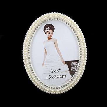 FANCY PEARL OVAL FRAME W/ DIAMONDS 6X8 SLPIC