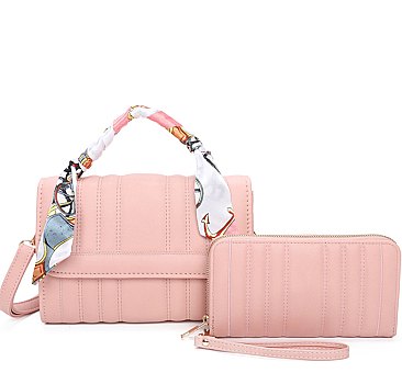 2-in-1 Crossbody Bag Scarfed & Wallet Set