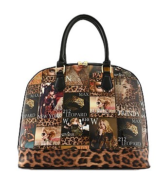 FASHION MAGAZINE PICTURE TOP HANDLE BAG