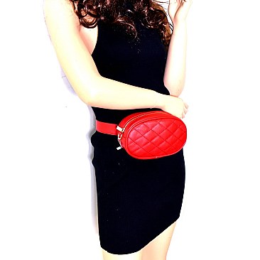 Quilted Round 2-Way Fanny Pack Cross Body MH-PL0302