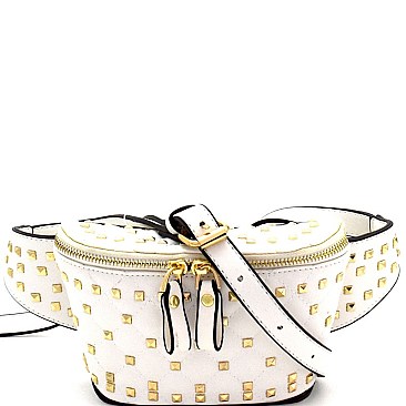 Stud Accent Quilted Fashion Fanny Pack Belt Bag MH-PL0304