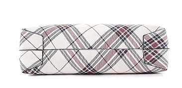 3 IN 1 STYLISH PLAID CROSS DESIGN SHOPPER BAG SET