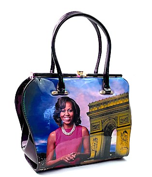 DESIGNER METAL FRAME MICHELLE OBAMA SATCHEL