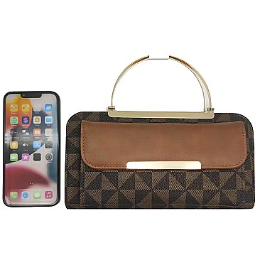 PM Monogram Round Top Handle Crossbody Bag Clutch Wallet