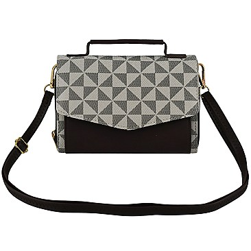 Classic Triangle Checkered Envelope Flap Crossbody Bag