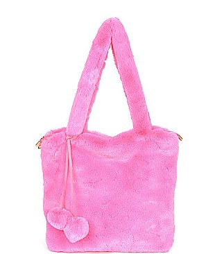 FAUX FUR DAY TO DAY BAG