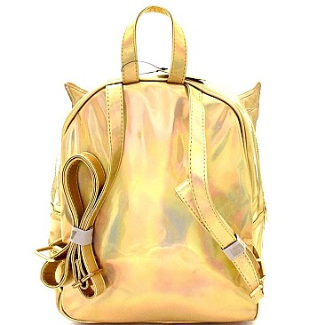 Iridescent Metallic Angel Wing Heart Pattern Novelty Backpack MH-PP6745