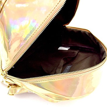 Iridescent Metallic Angel Wing Heart Pattern Novelty Backpack MH-PP6745