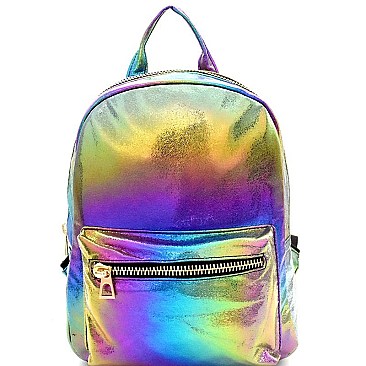 Rainbow Iridescent Metallic Fashion Backpack Multi MH-PP6685