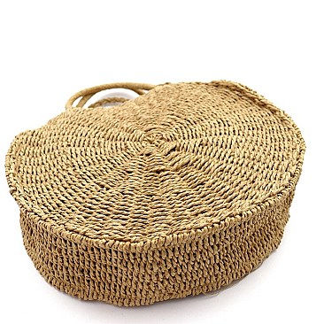 ROUND BOHEMIAN STRAW SATCHEL