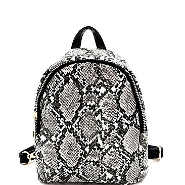 2 WAY SNAKE PRINT BACKPACK