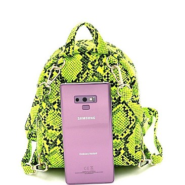 Snake Print 2-Way Medium Backpack Shoulder Bag  MH-PP6859