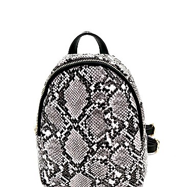 Snake Print 2-Way Medium Backpack Shoulder Bag  MH-PP6859