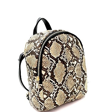 Snake Print 2-Way Medium Backpack Shoulder Bag  MH-PP6859