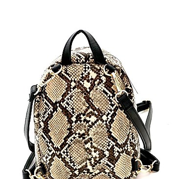 2 WAY SNAKE PRINT BACKPACK