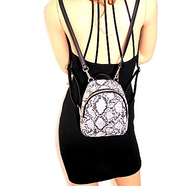 Snake Print 2-Way Medium Backpack Shoulder Bag  MH-PP6859