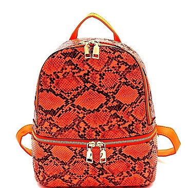 FASHIONABLE SNAKE PRINT BACKPACK