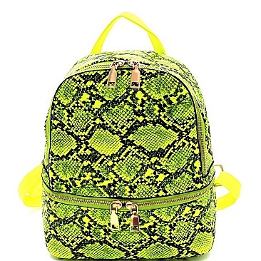 FASHIONABLE SNAKE PRINT BACKPACK