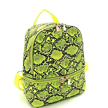 FASHIONABLE SNAKE PRINT BACKPACK