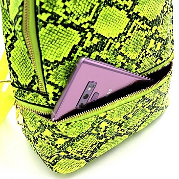 FASHIONABLE SNAKE PRINT BACKPACK