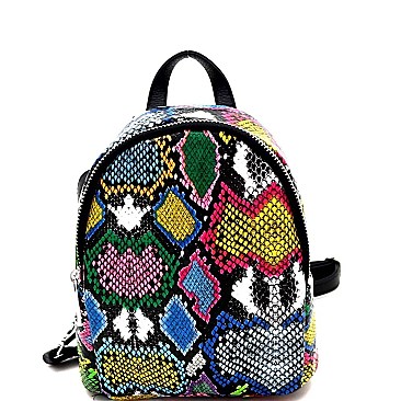 Medium Snake Print 2-Way Backpack Shoulder Bag
