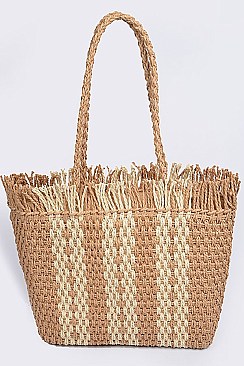 Fashion Whole Straw Tote Bag