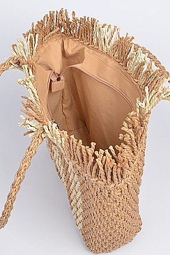 Fashion Whole Straw Tote Bag