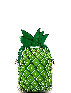 Trendy 2in1 Pineapple Clutch Crossbody with Long Chain JY-PPC-6237