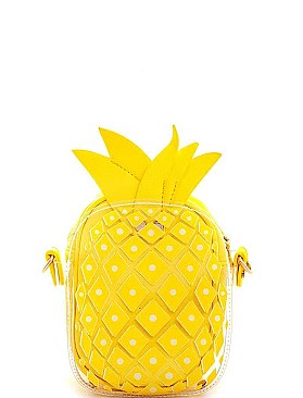 Trendy 2in1 Pineapple Clutch Crossbody with Long Chain JY-PPC-6237