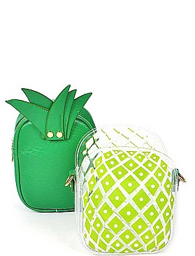 Trendy 2in1 Pineapple Clutch Crossbody with Long Chain JY-PPC-6237