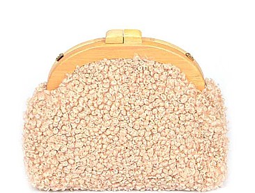 FAUX FUR ANTIQUE CLUTCH