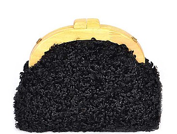 FAUX FUR ANTIQUE CLUTCH