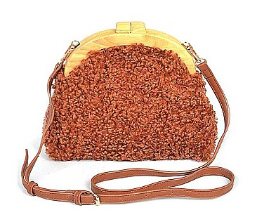 FAUX FUR ANTIQUE CLUTCH