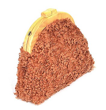 FAUX FUR ANTIQUE CLUTCH