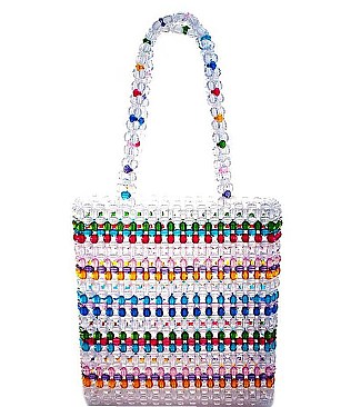 MULTI-BEADS HOLLOW TOTE BAG