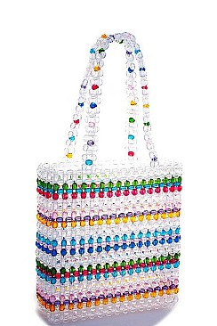 MULTI-BEADS HOLLOW TOTE BAG