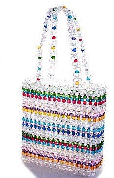 MULTI-BEADS HOLLOW TOTE BAG