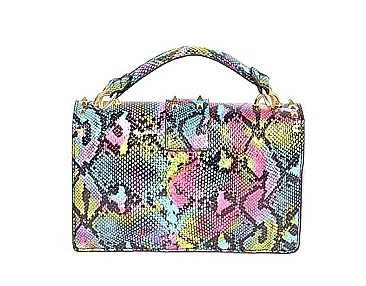 MULTI COLOR COAT CLEAR TRANSLUCENT SNAKESKIN CLUTCH