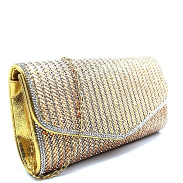 Rhinestone Semi-structured Flap Evening Bag