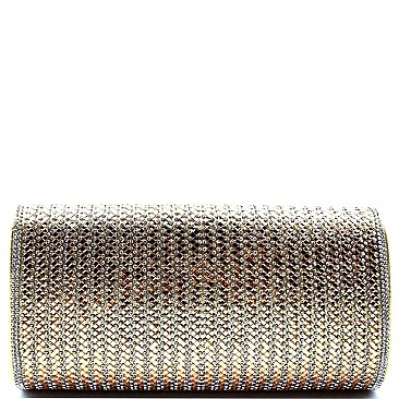 Rhinestone Semi-structured Flap Evening Bag