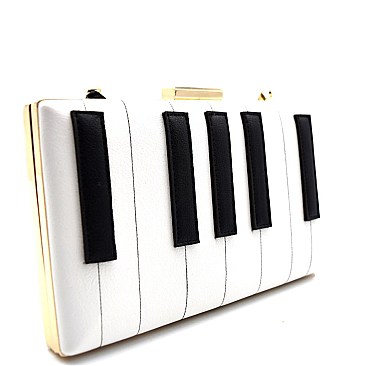 PPC5388-LP Piano Keyboard 3D Print Hard Frame Clutch