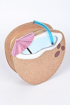 Gold Chain Cross Body Coconut Clutch