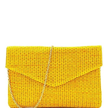 Woven Straw Envelope Clutch MH-PPC6348