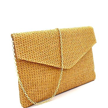 Woven Straw Envelope Clutch MH-PPC6348