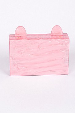 Cute Box with Cat Design Clutch