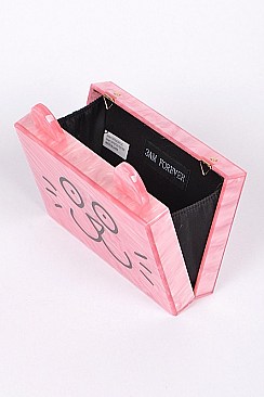 Cute Box with Cat Design Clutch