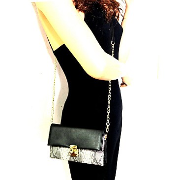 Snake Print Multi-Compartment Organizer Cross Body  MH-PPC6564