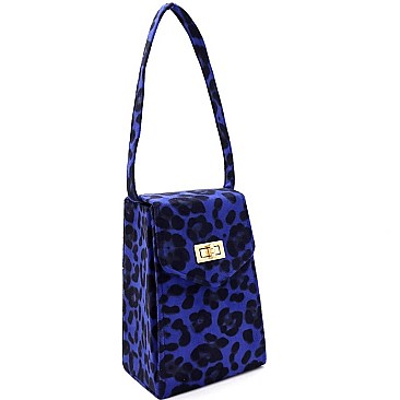 LEOPARD PRINT BOX SATCHEL