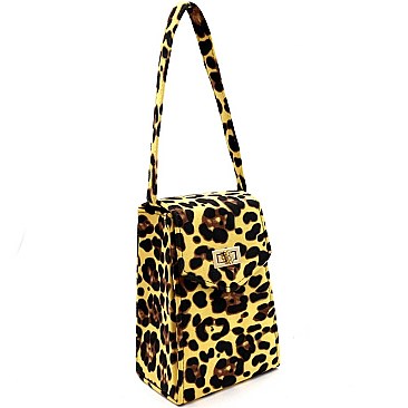 LEOPARD PRINT BOX SATCHEL